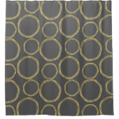 Rideaux De Douche Cercles dorés et tendance moderne gris (Devant)