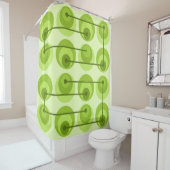 Rideaux De Douche Cercles du milieu du siècle Chartreuse (En situation)