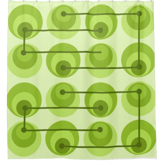 Rideaux De Douche Cercles du milieu du siècle Chartreuse (Devant)