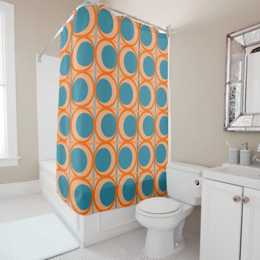 Rideaux De Douche Cercles et lignes MCM (En situation)