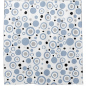 Rideaux De Douche Cercles géométriques bleu ardoise (Devant)