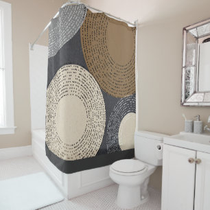 Rideaux De Douche Cercles gris Brown minimalistes