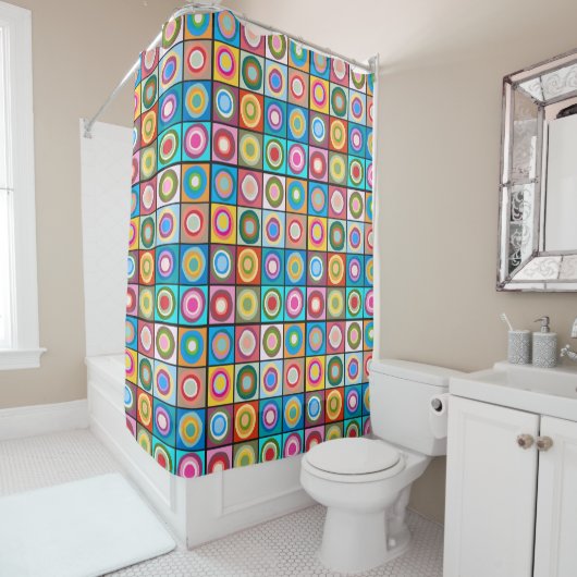 Rideaux De Douche Cercles inspirés par Kandinsky (En situation)