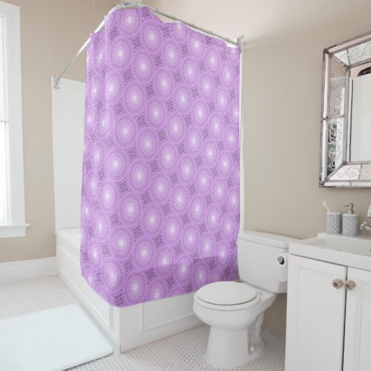 Rideaux De Douche Cercles Lilac motif (En situation)