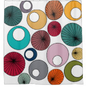 Rideaux De Douche Cercles modernes du milieu du siècle (Devant)