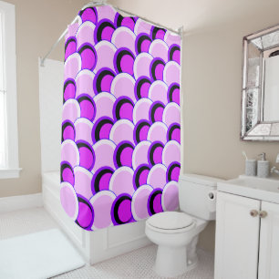 Rideaux De Douche Cercles mods rose et pourpre