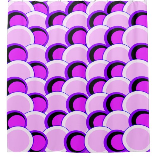 Rideaux De Douche Cercles mods rose et pourpre (Devant)