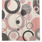 Rideaux De Douche Cercles rose et gris M siècle Moderne (Devant)