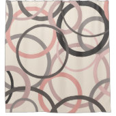 Rideaux De Douche Cercles roses et gris (Devant)