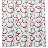 Rideaux De Douche Cercles rouges gris blanc (Devant)