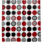 Rideaux De Douche Cercles rouges, noirs et gris (Devant)