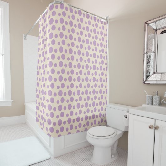 Rideaux De Douche Cercles violets lilas (En situation)