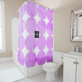 Rideaux De Douche Cercles violets modernes | Monogramme (En situation)