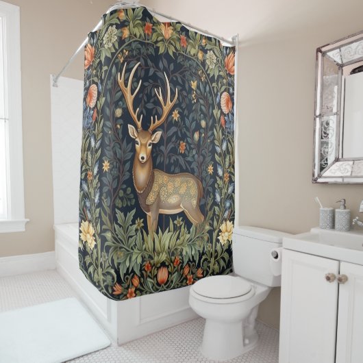 Rideaux De Douche Cerf Art nouveau dans le jardin (En situation)
