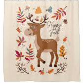 Rideaux De Douche Cerf d'automne mignon avec texte personnalisé (Devant)