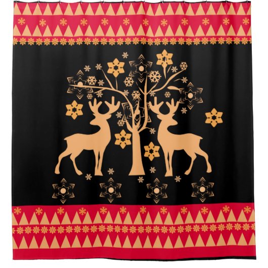 Rideaux De Douche Cerf de Noël (Devant)