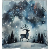 Rideaux De Douche Cerf de nuit d'hiver étoilé (Devant)