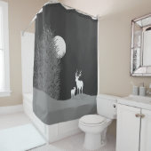 Rideaux De Douche Cerf sur Lit Hill (En situation)