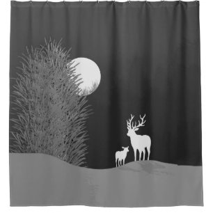 Rideaux De Douche Cerf sur Lit Hill