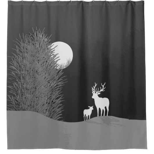 Rideaux De Douche Cerf sur Lit Hill (Devant)