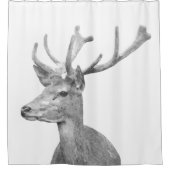 Rideaux De Douche Cerfs communs noirs et blancs (Devant)