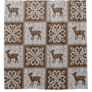 Rideaux De Douche Cerfs d'hiver confits : motif vintage.