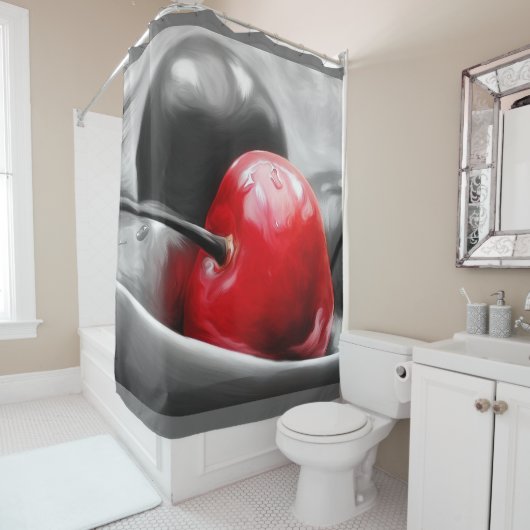 Rideaux De Douche Cerises (En situation)
