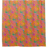 Rideaux De Douche Chainmail floral en rose (Devant)
