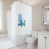 Rideaux De Douche Chaise Muskoka Aquarelle bleu (En situation)
