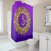 Rideaux De Douche Chakra d'or violet (En situation)
