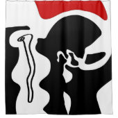 Rideaux De Douche Chambre de décalage : Noir, Blanc et Rouge Abstrai (Devant)