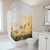 Rideaux De Douche champ avec des fleurs (En situation)