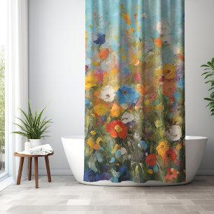 Rideaux De Douche Champ Coloré de Fleurs Sauvages