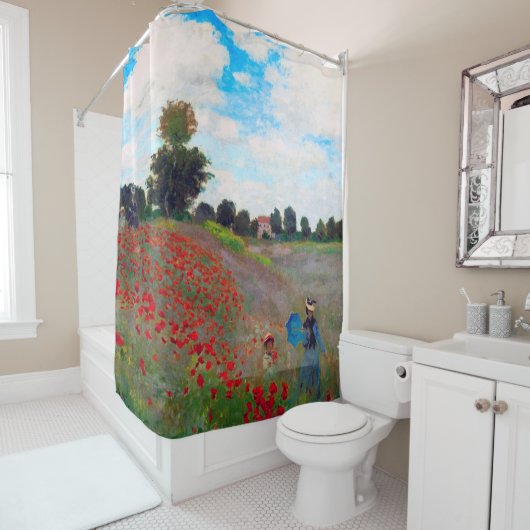 Rideaux De Douche Champ de pavot, Monet (En situation)