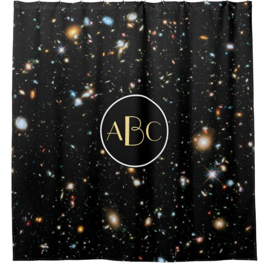 Rideaux De Douche Champ ultra-profond de Hubble avec monogramme pers (Devant)