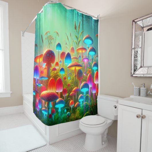 Rideaux De Douche Champignons (En situation)