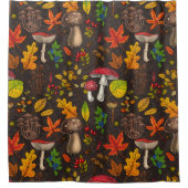 Rideaux De Douche Champignons d'automne, feuilles, noix et baies sur (Devant)