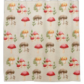 Rideaux De Douche Champignons et feuillage forestier (Devant)