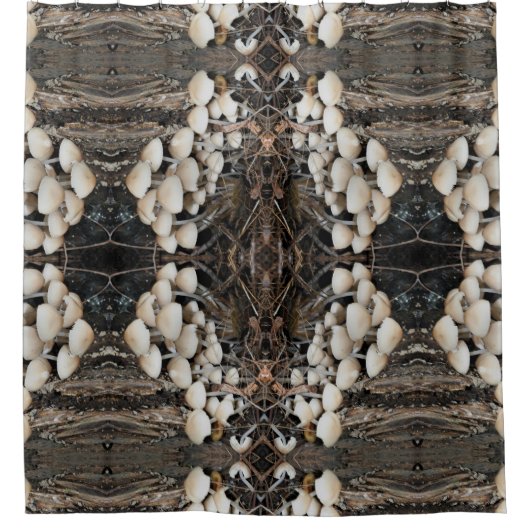 Rideaux De Douche Champignons sauvages blancs Motif naturel Abstrait (Devant)
