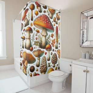 Rideaux De Douche Champignons Sauvages Fantaisistes