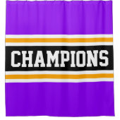 Rideaux De Douche CHAMPIONS amusant violet clair noir rayures de cou (Devant)