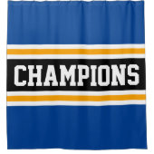 Rideaux De Douche CHAMPIONS D'Athlétisme Blue Black Racing Stripes (Devant)