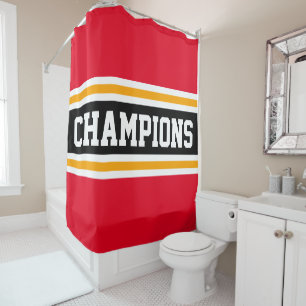 Rideaux De Douche CHAMPIONS D'Athlétisme Bright Red Black Racing Str
