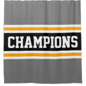 Rideaux De Douche CHAMPIONS D'Athlétisme Gris Black Racing Stripes (Devant)