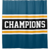 Rideaux De Douche CHAMPIONS D'Athlétisme Turquoise Bleu Black Racing (Devant)