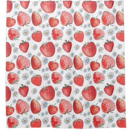 Rideaux De Douche Champs de fraises : Fraîcheur d'été (Devant)