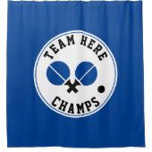 Rideaux De Douche champs de ping-pong, bleu noir (Devant)