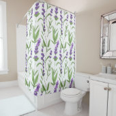 RIDEAUX DE DOUCHE CHAMPS LAVENDER (En situation)