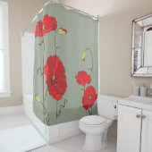 Rideaux De Douche CHANGER LA COULEUR ARRIÈRE - PLAN Red Poppies (En situation)