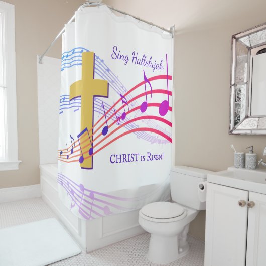 Rideaux De Douche CHANTER HALLELUJAH CHRIST EST RISEN Christian (En situation)